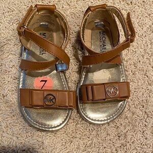 Michael Kors Kids Tan and Gold Sandals